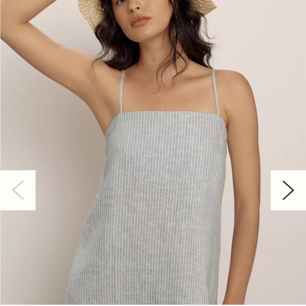 Reformation Blue and White Striped Slip Dress